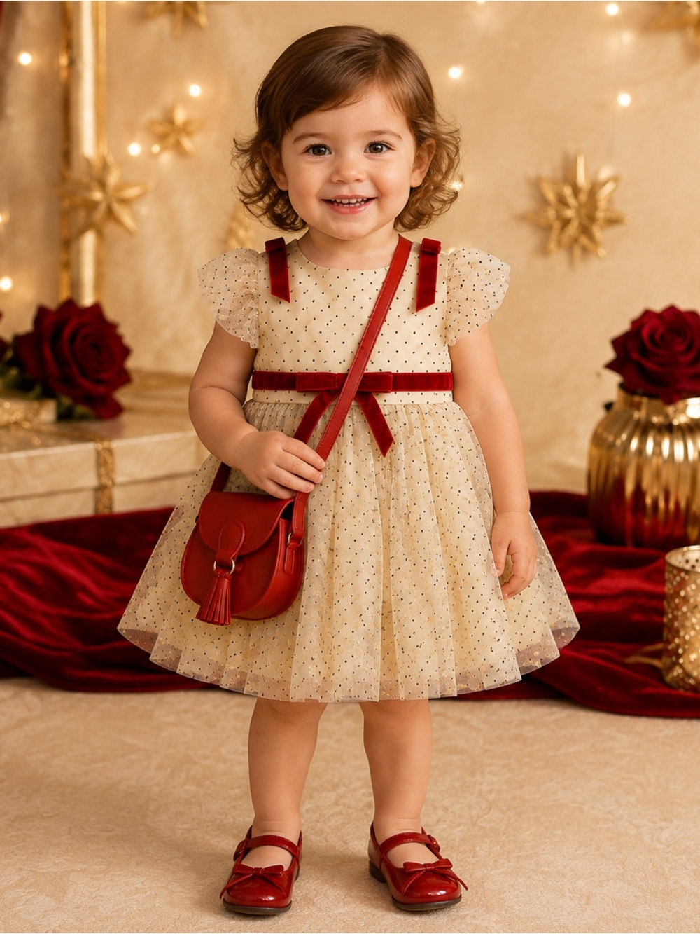 Blueberi Boulevard Girls 2T Ivory Tulle Party Dress Purse Hair Bow NWT